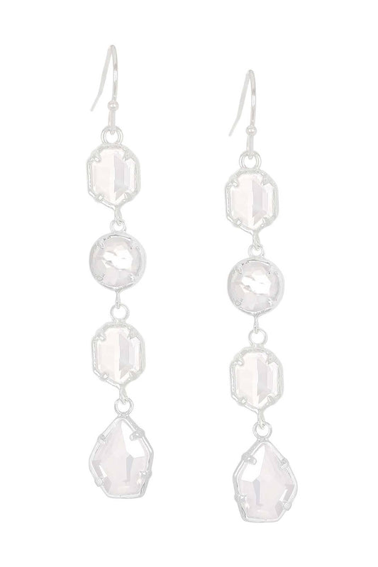 Sterling Silver & Crystal Statement Earrings - SS