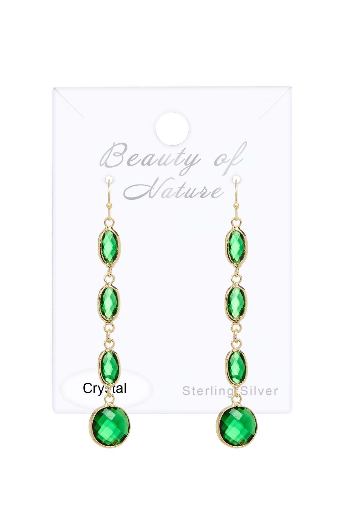 14k Vermeil & Emerald Crystal Chandelier Earrings - VM