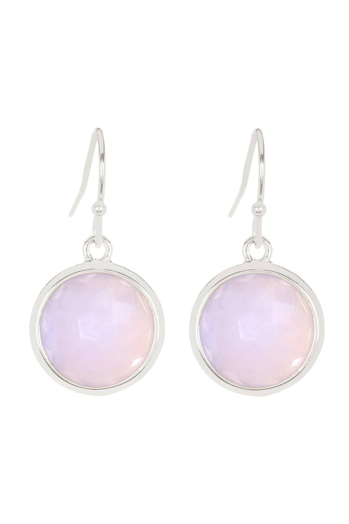 Sterling Silver & Blue Lace Agate Round Earrings - SS