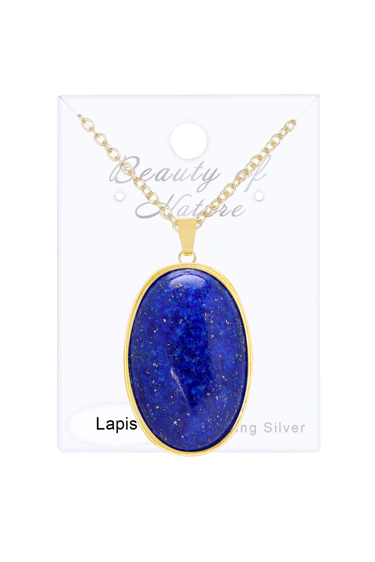 Lapis Cabochon Pendant Necklace - GF