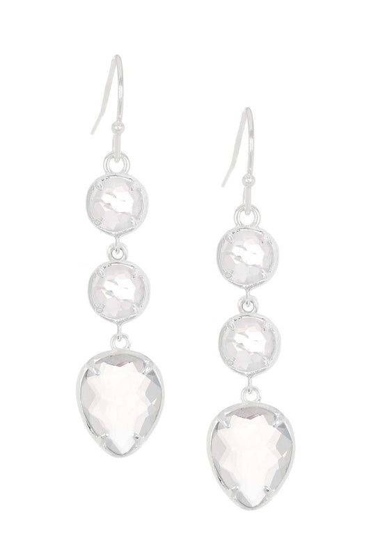 Sterling Silver & Moonstone Crystal Alicia Earrings - SS