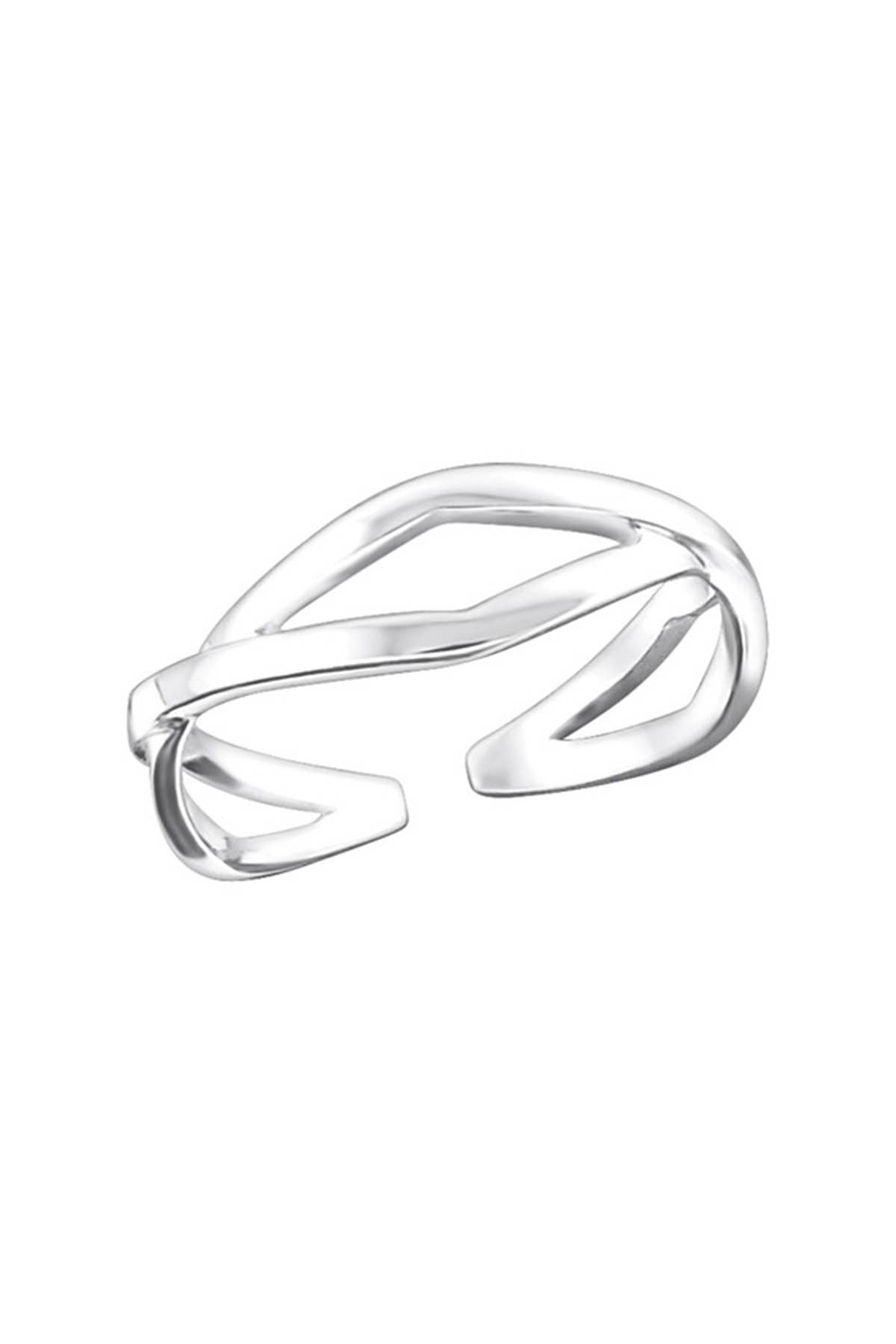 Sterling Silver Elipse Adjustable Toe Ring - SS