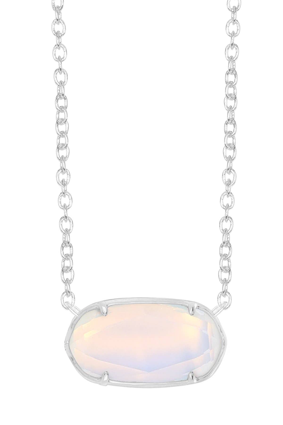 Sterling Silver & Moonstone Crystal Pendant Necklace - SS