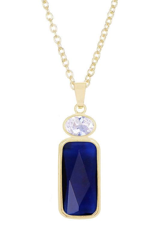 14k Vermeil & London Blue Crystal With Pendant Necklace - VM