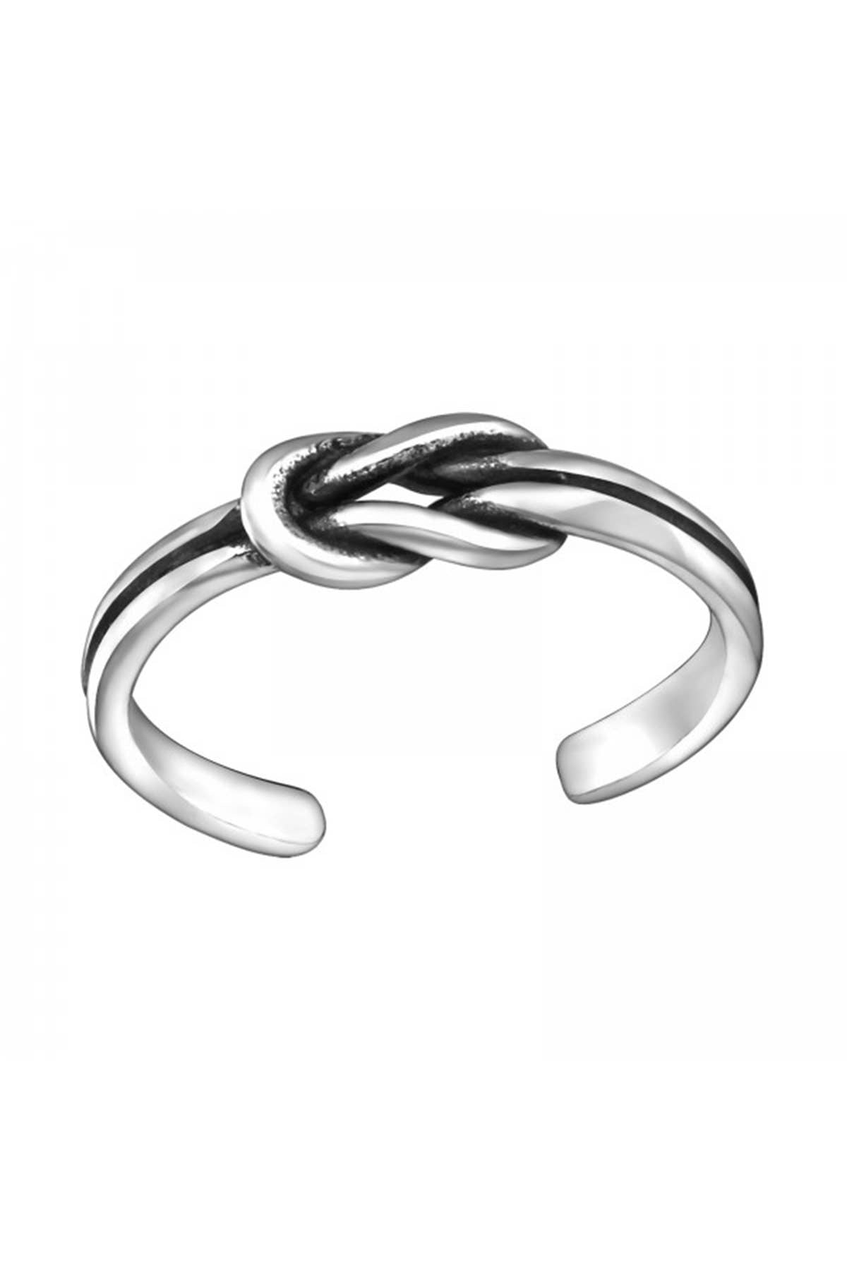 Sterling Silver Knot Adjustable Toe Ring - SS