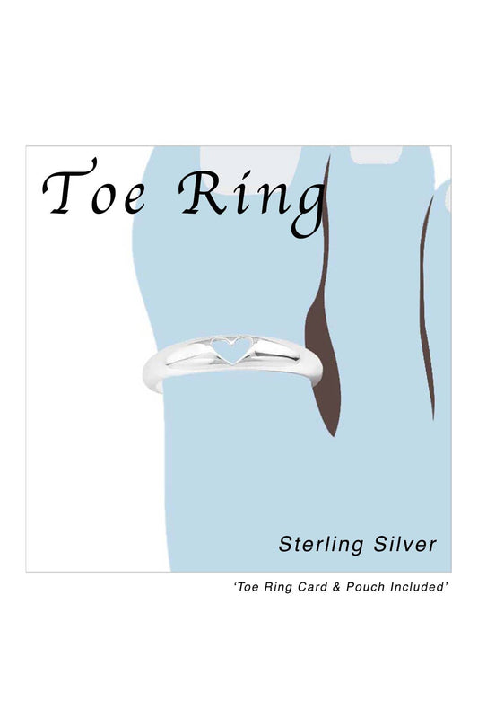 Sterling Silver Heart Adjustable Toe Ring - SS