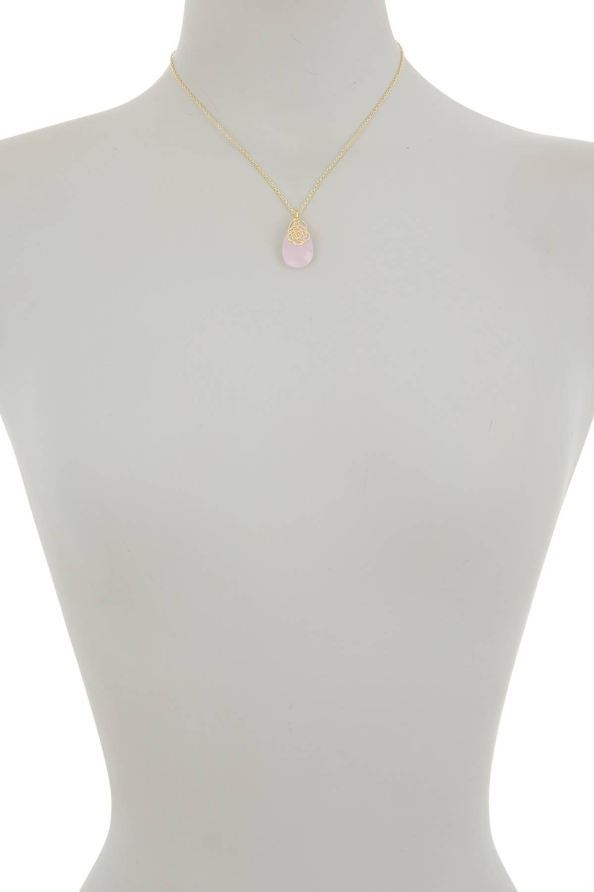 14k Vermeil & Rose Crystal Charm Necklace - VM