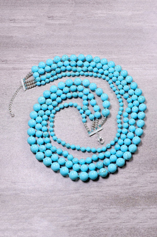 Turquoise & Silver Plated Aurora Necklace - SF