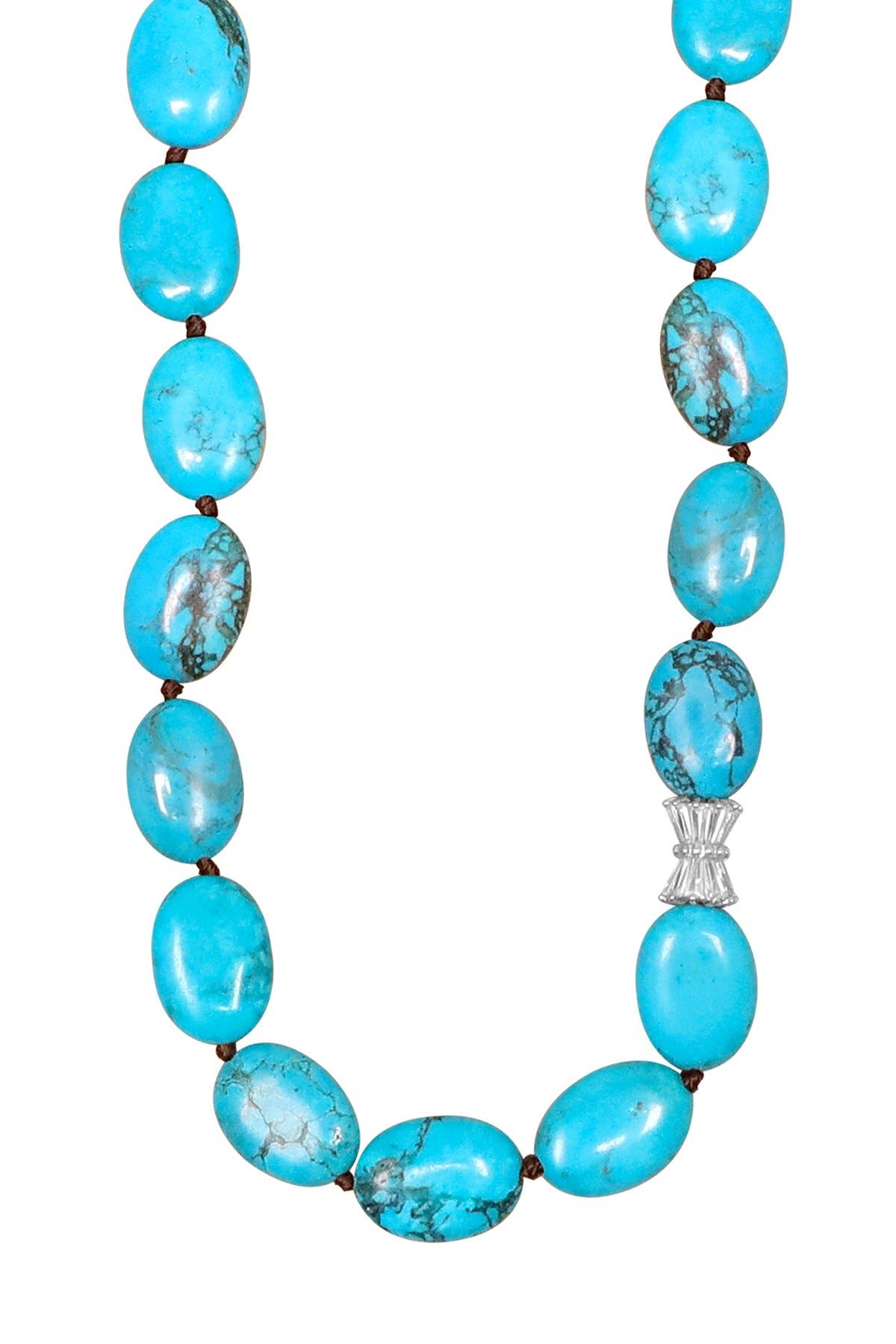 Turquoise & Silver Plated Brighton Necklace - SF