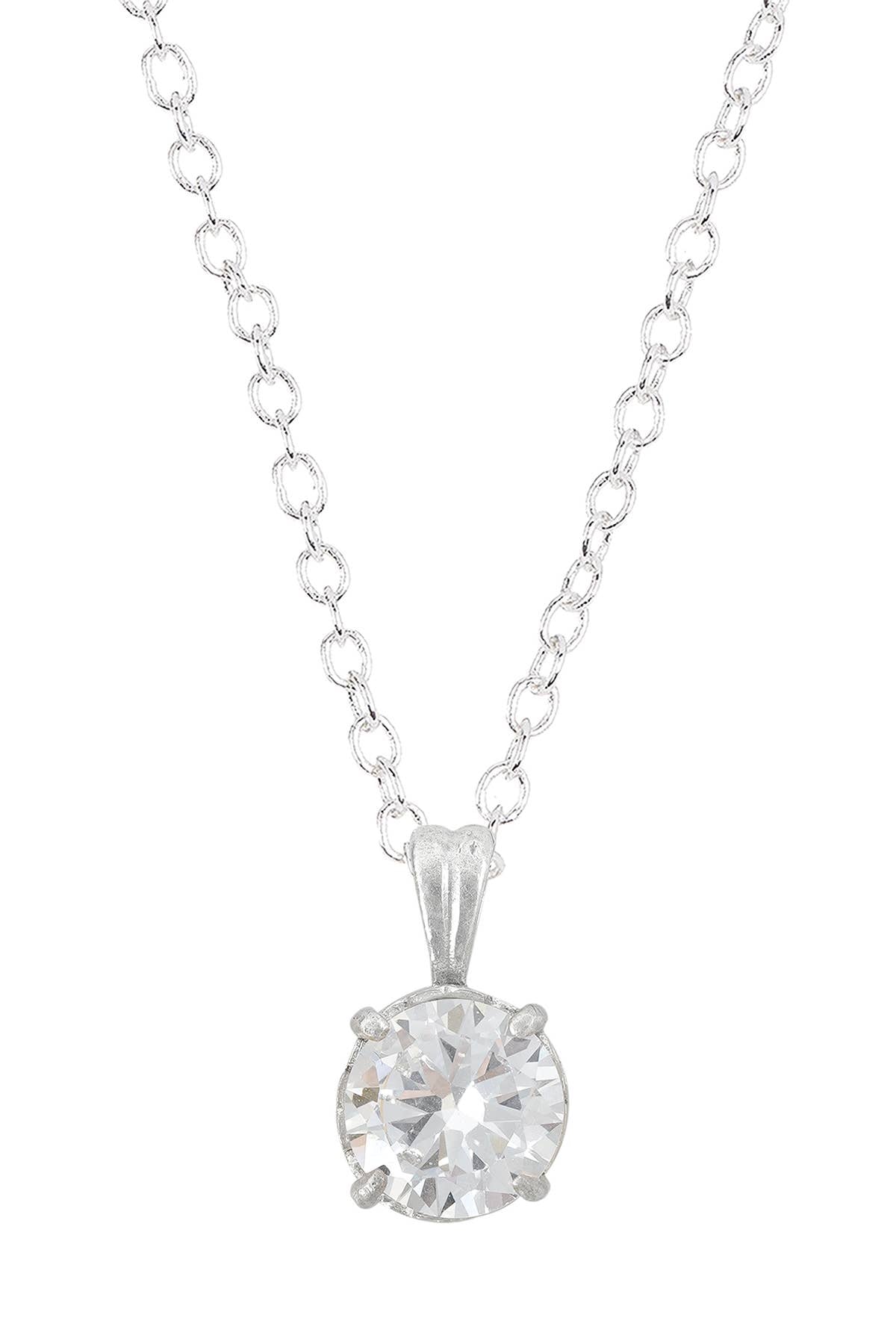 Sterling Silver & CZ Pendant Necklace - SS