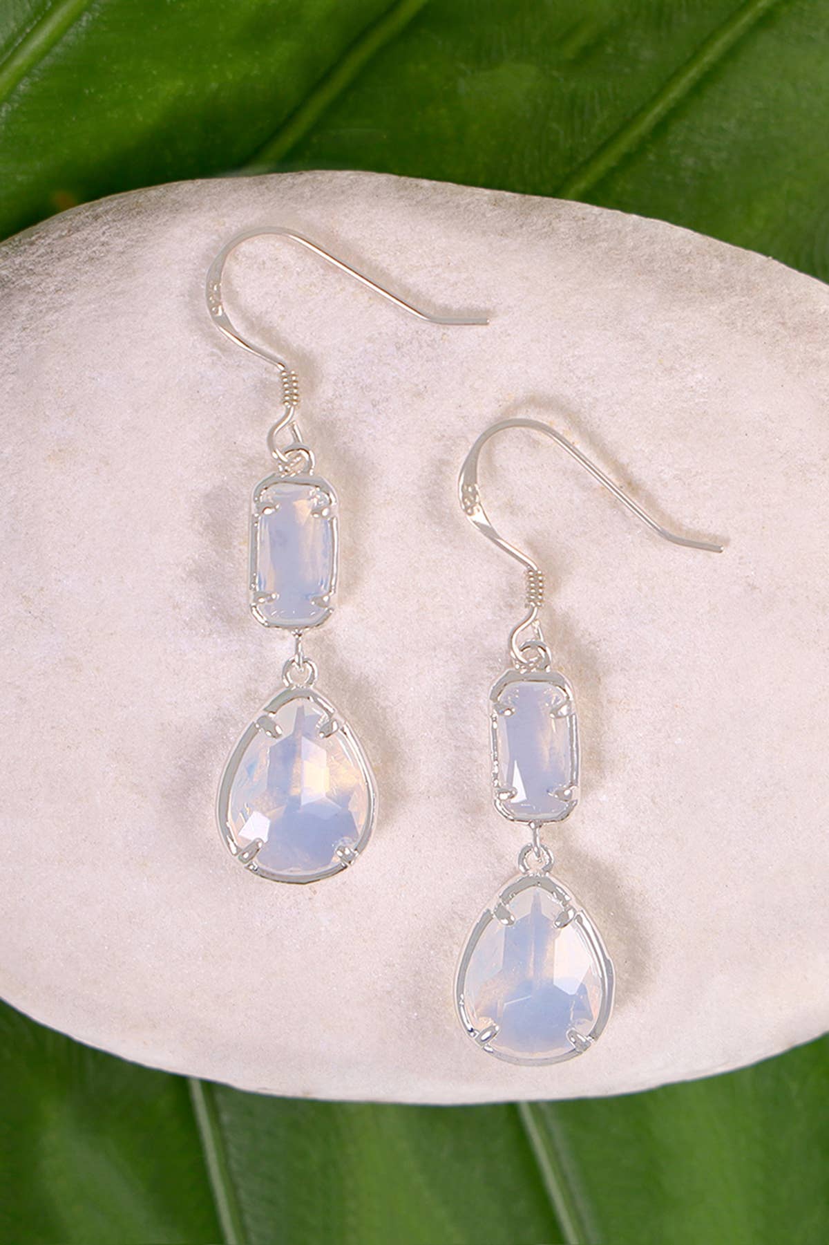 Sterling Silver & Moonstone Drop Earrings - SS