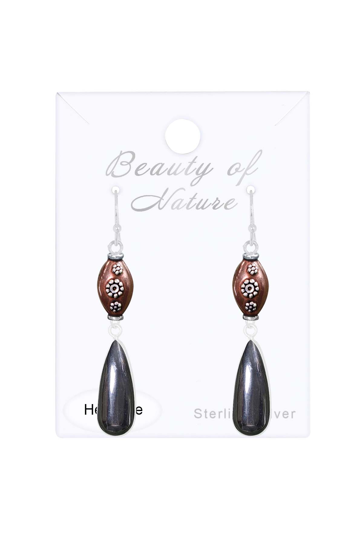 Sterling Silver & Hematite Drop Earrings - SS