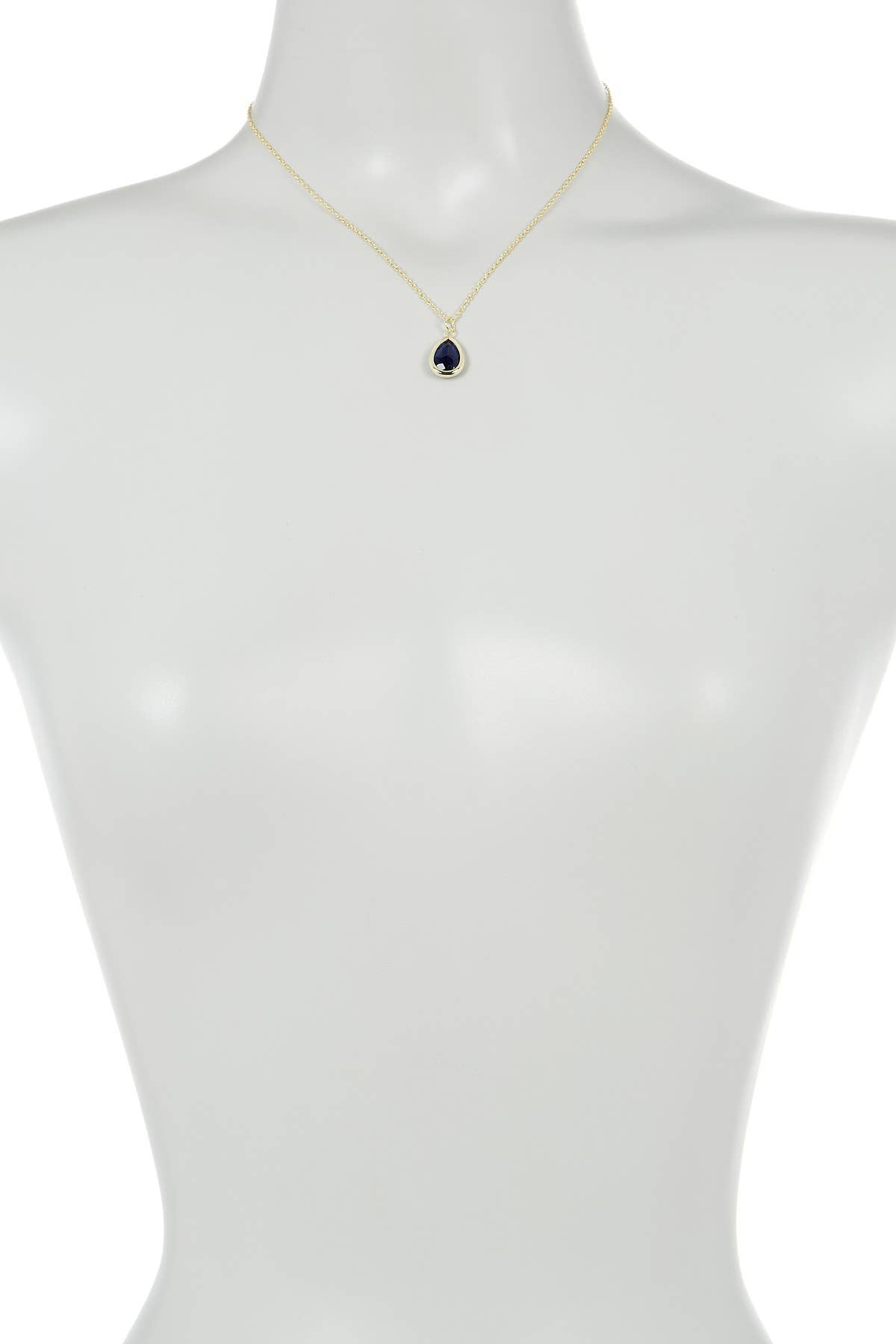 14k Vermeil & London Blue Crystal Teardrop Necklace - GF