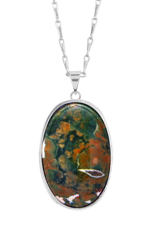 Rhyolite Jasper Cabochon Necklace - SF