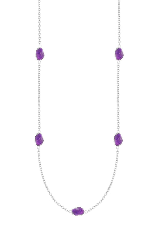 Amethyst Long Station Necklace - SS