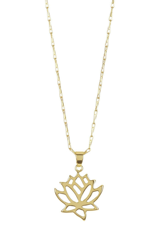 14k Gold Filled 30" Lotus Pendant Necklace - GF