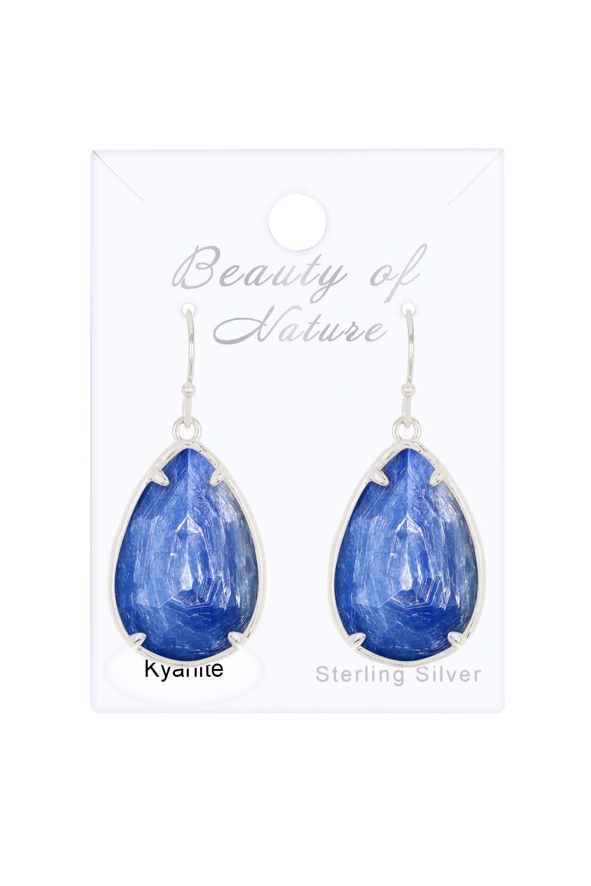 Sterling Silver & Kyanite Fancy Cut Drop Earrings - SS