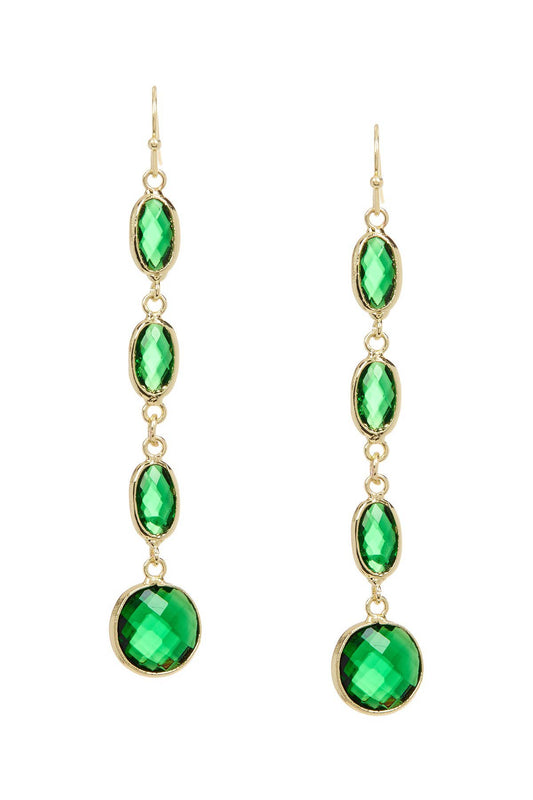 14k Vermeil & Emerald Crystal Chandelier Earrings - VM