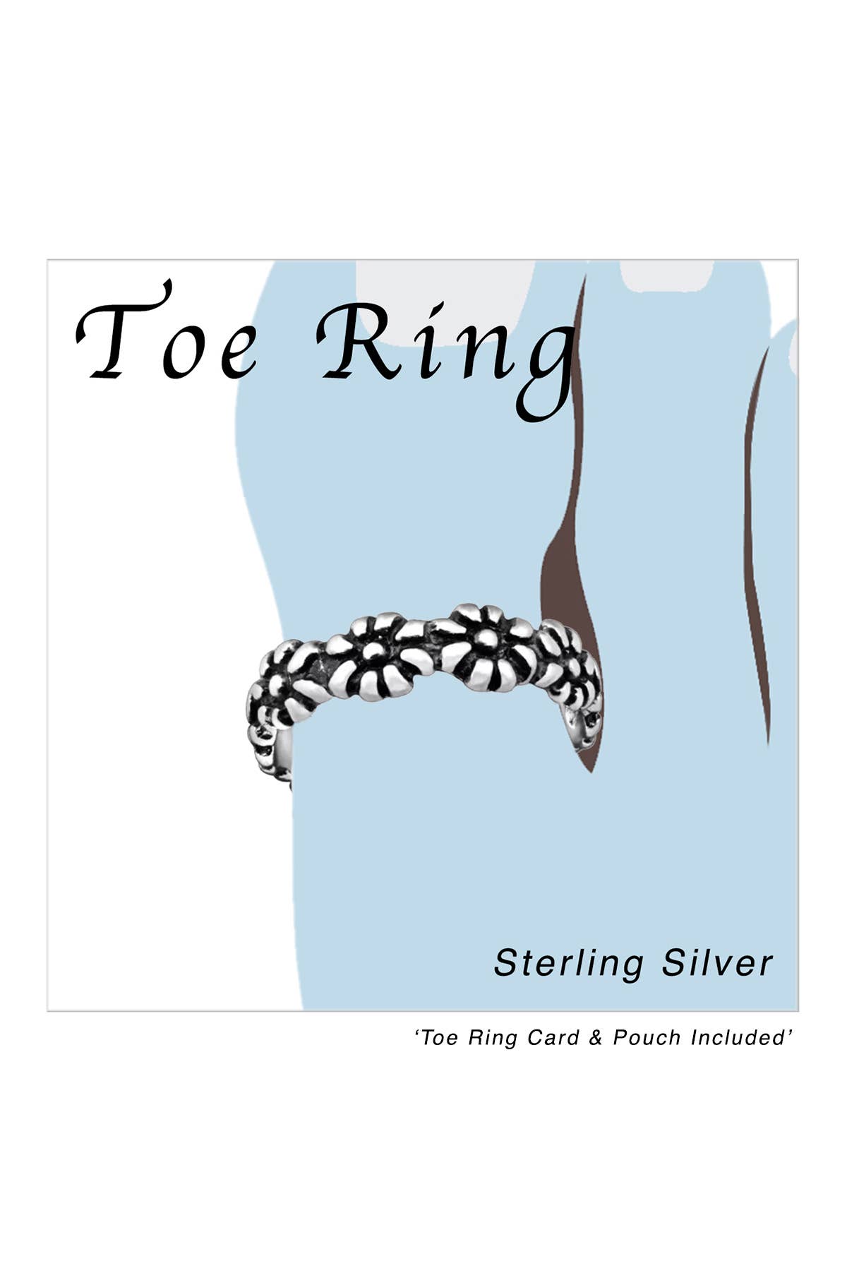 Sterling Silver Flower Adjustable Toe Ring - SS