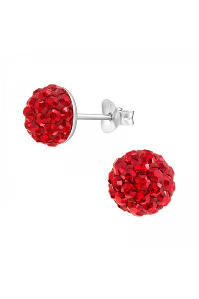 Sterling Silver Round Ear Studs & Swarovski_ Crystals - SS