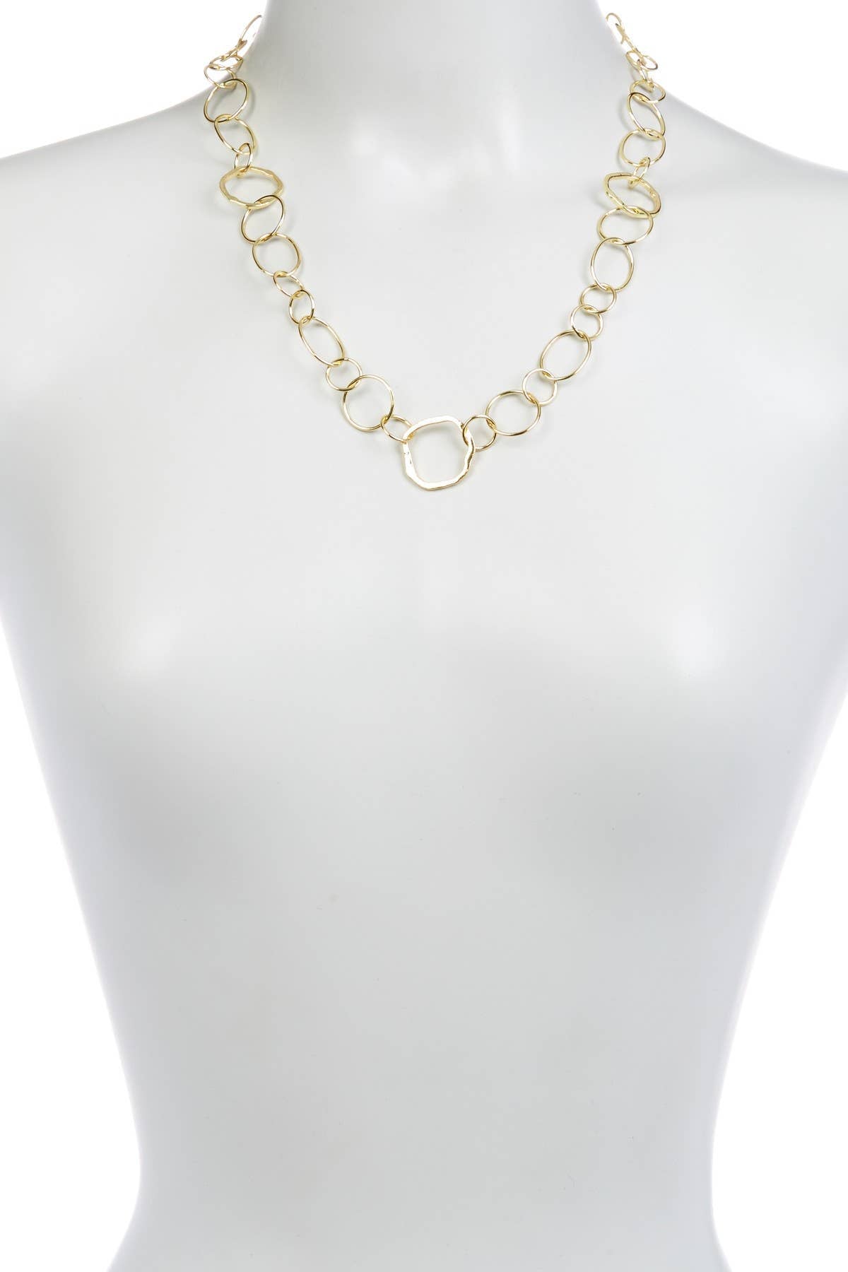 14k Gold Plated Circular Station Necklace - GF