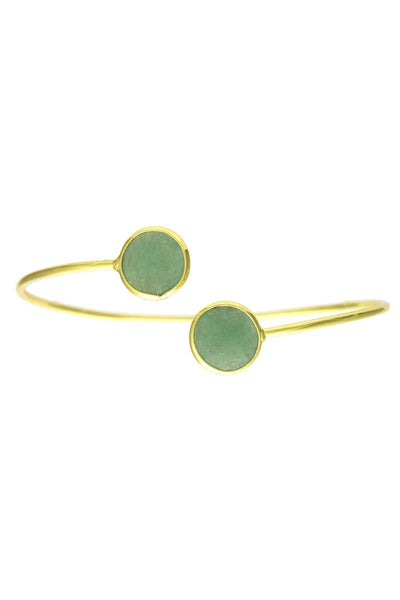 Green Aventurine Framed Briolettes Cuff Bracelet - GF