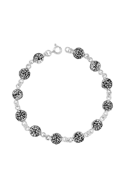 Spider Web Oxidized Link Bracelet - SF