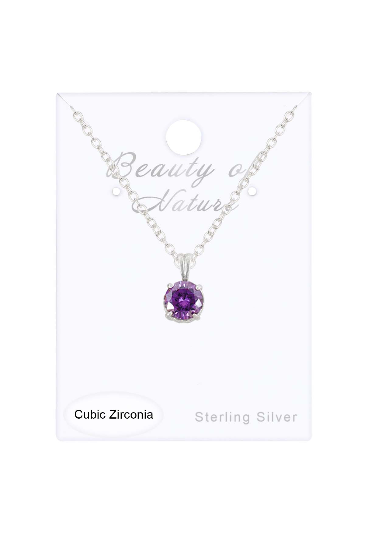 Sterling Silver & CZ Pendant Necklace - SS