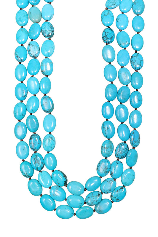 Turquoise & Silver Plated Yuma Necklace - SF