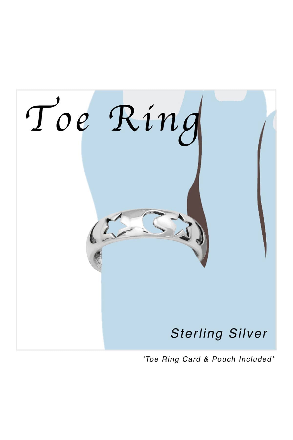 Sterling Silver Cutouts Adjustable Toe Ring - SS