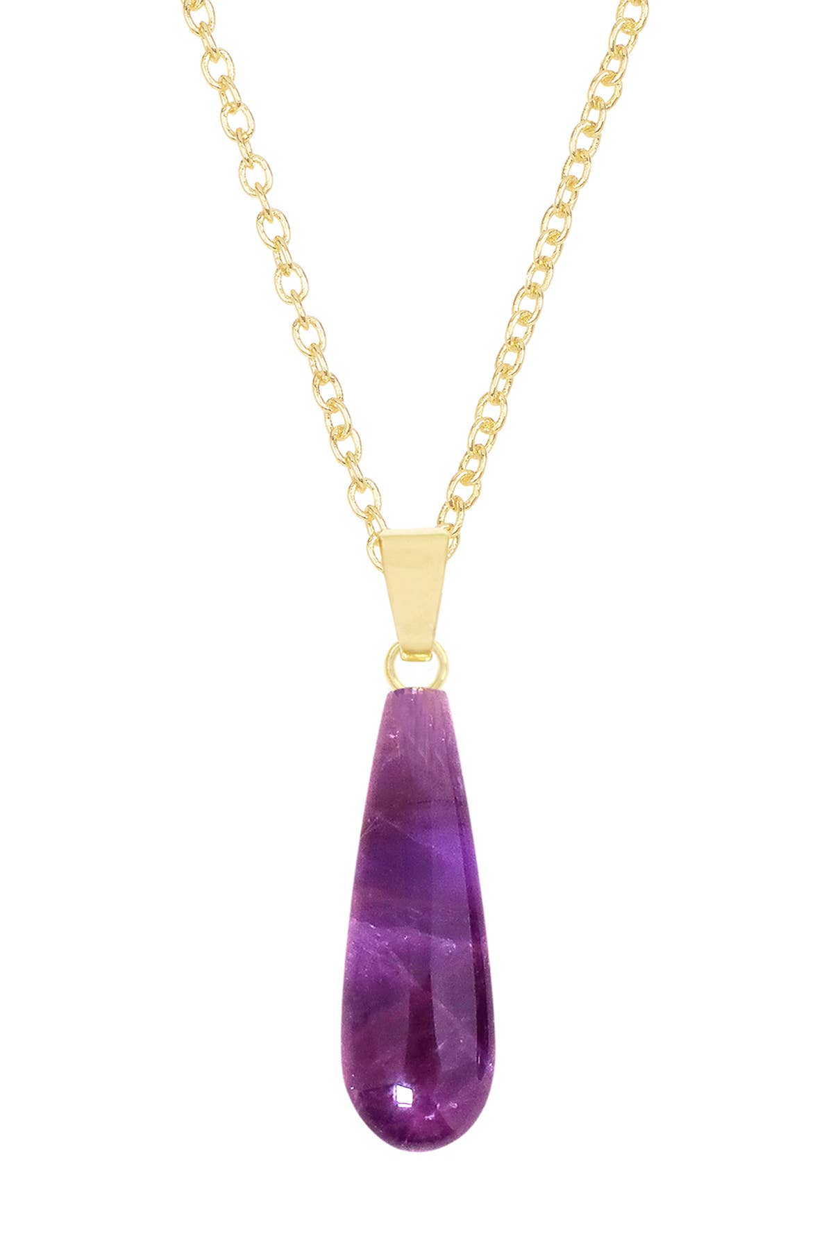 14k Vermeil & Amethyst Pear Cut Pendant Necklace - VM