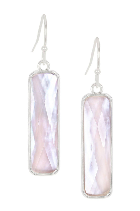 Mother Of Pearl Rectangle Earrings - SF