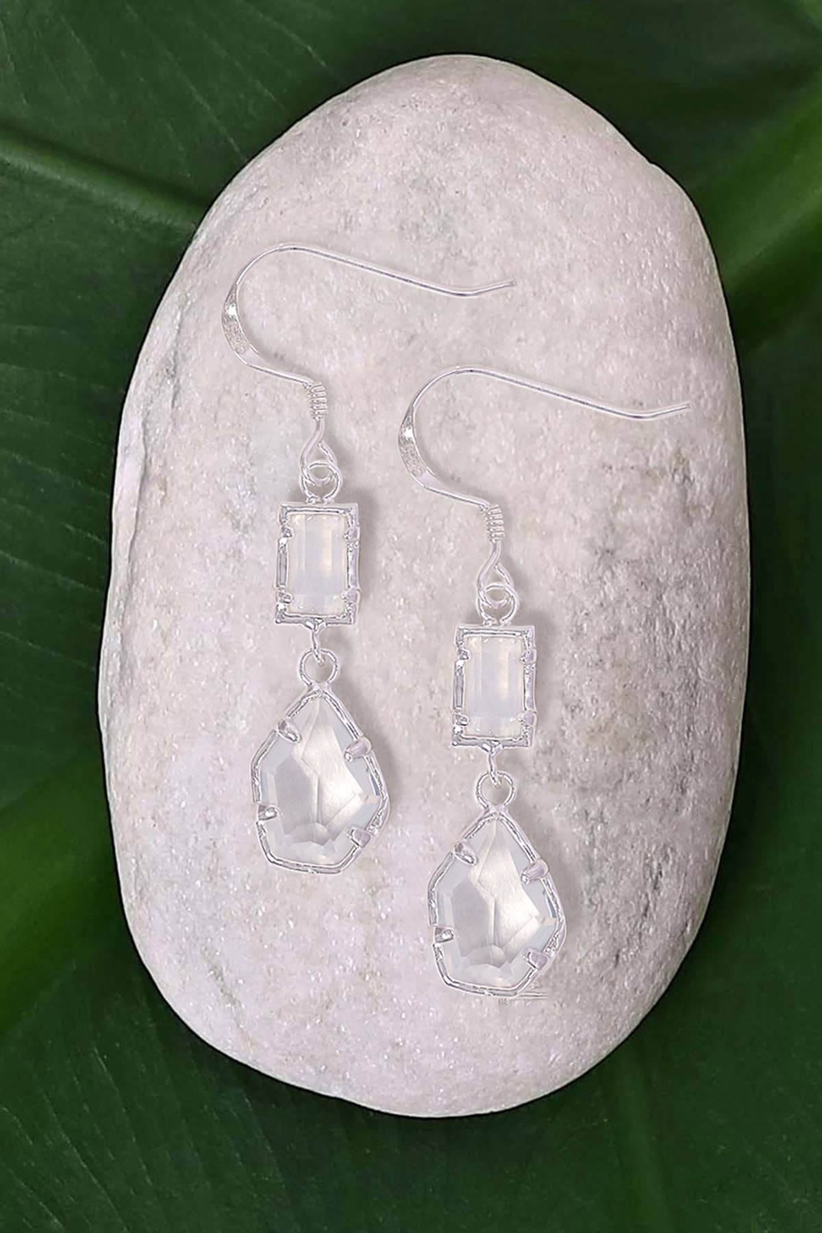 Sterling Silver & Moonstone Crystal Irene Earrings - SS