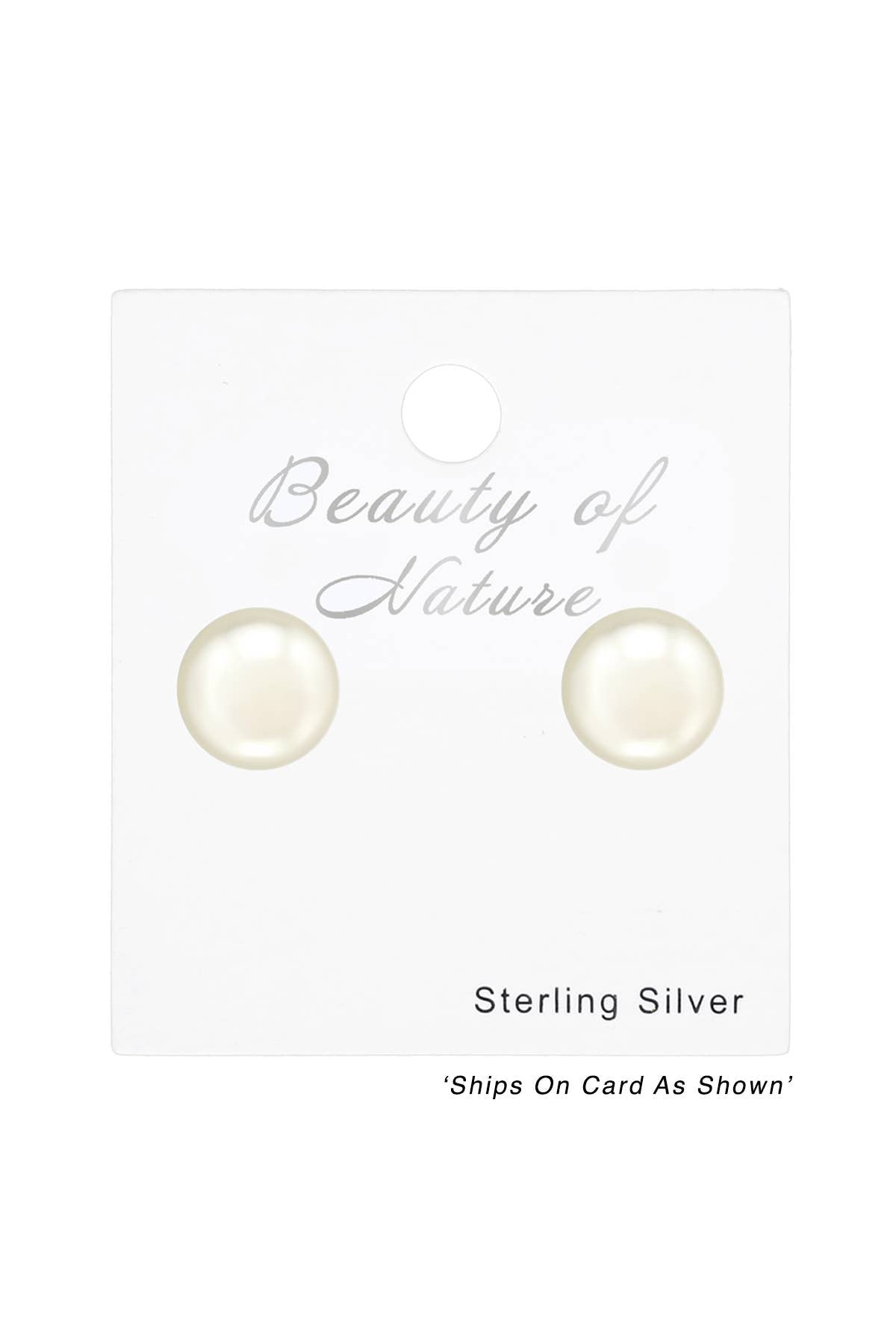 Synthetic Pearl 8mm Ear Studs - SS