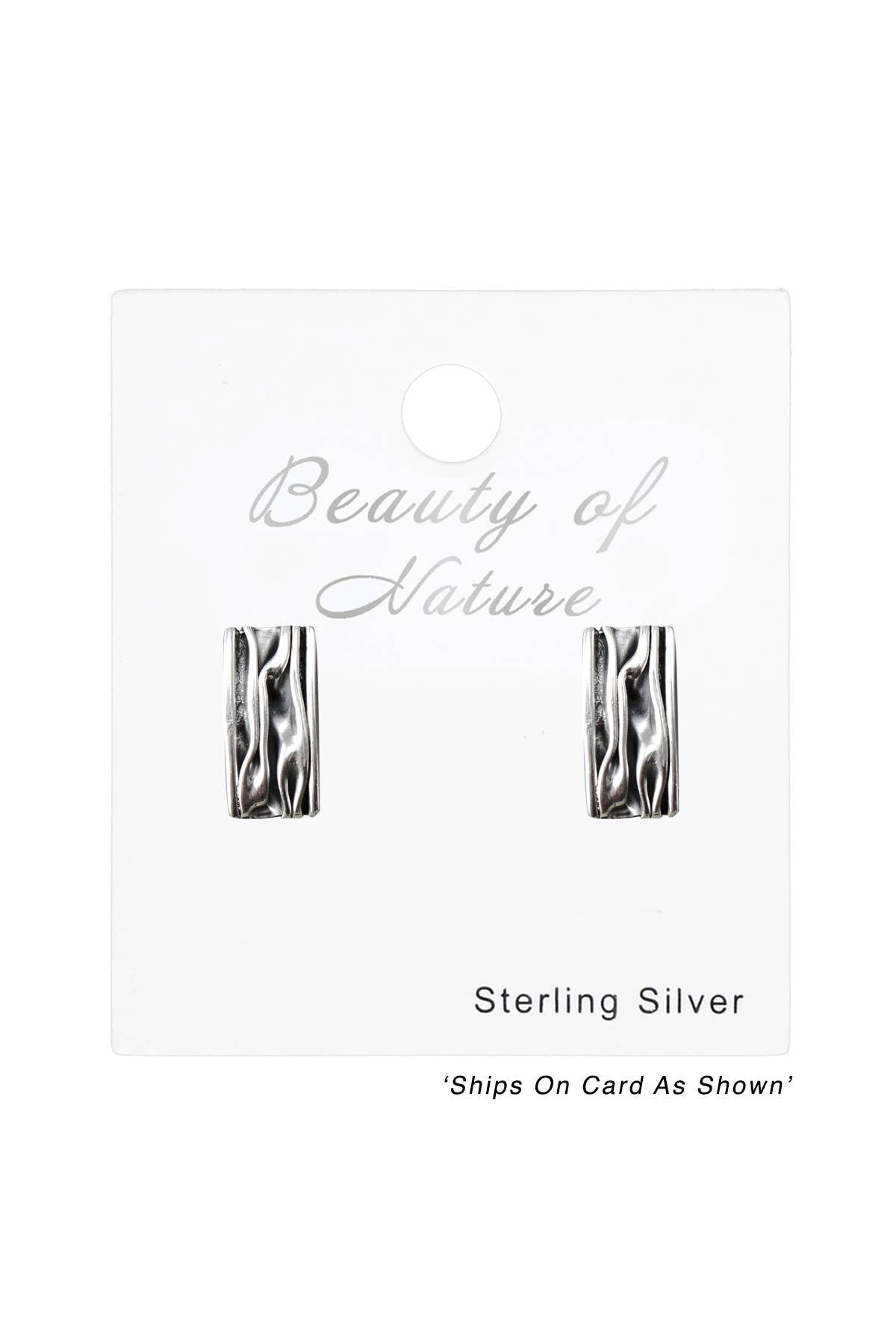 Textured Huggie Post Earrings - SS