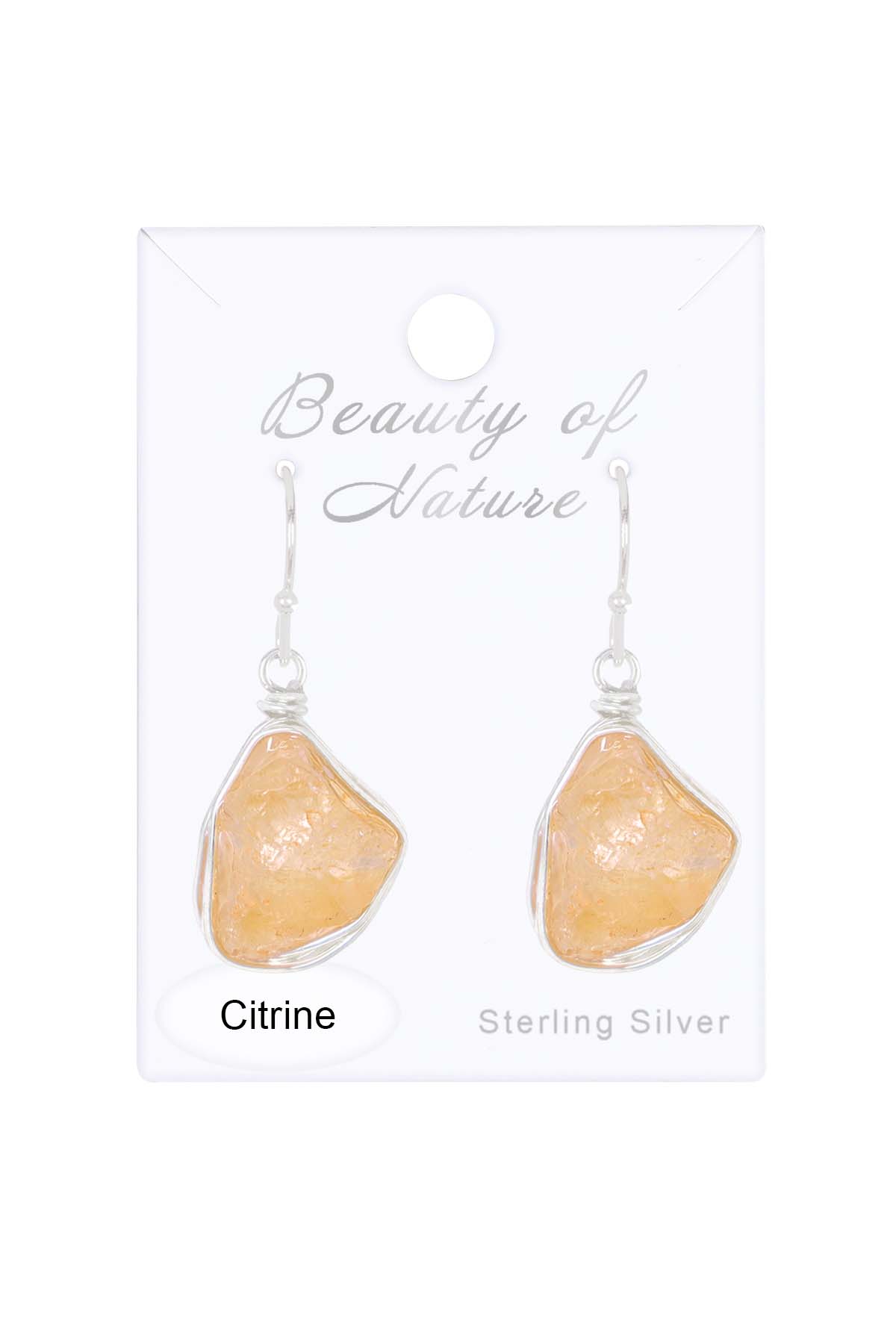 Sterling Silver & Citrine Drop Earrings - SS