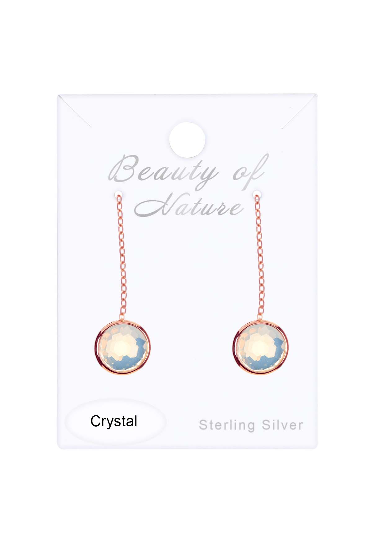 Moonstone Crystal Threader Earrings - RG