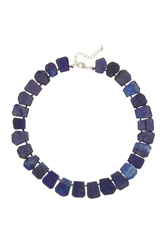 14k Gold Plated & Lapis Statement Necklace - GF