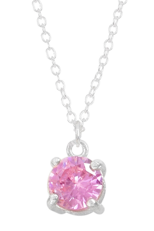 Sterling Silver & CZ Charm Necklace - SS