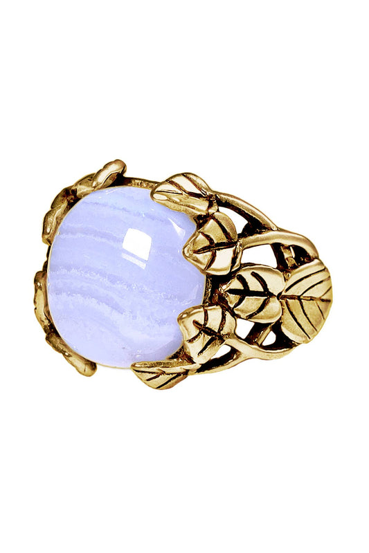 Blue Lace Agate Garden Ring In 14k Gold Filled - GF