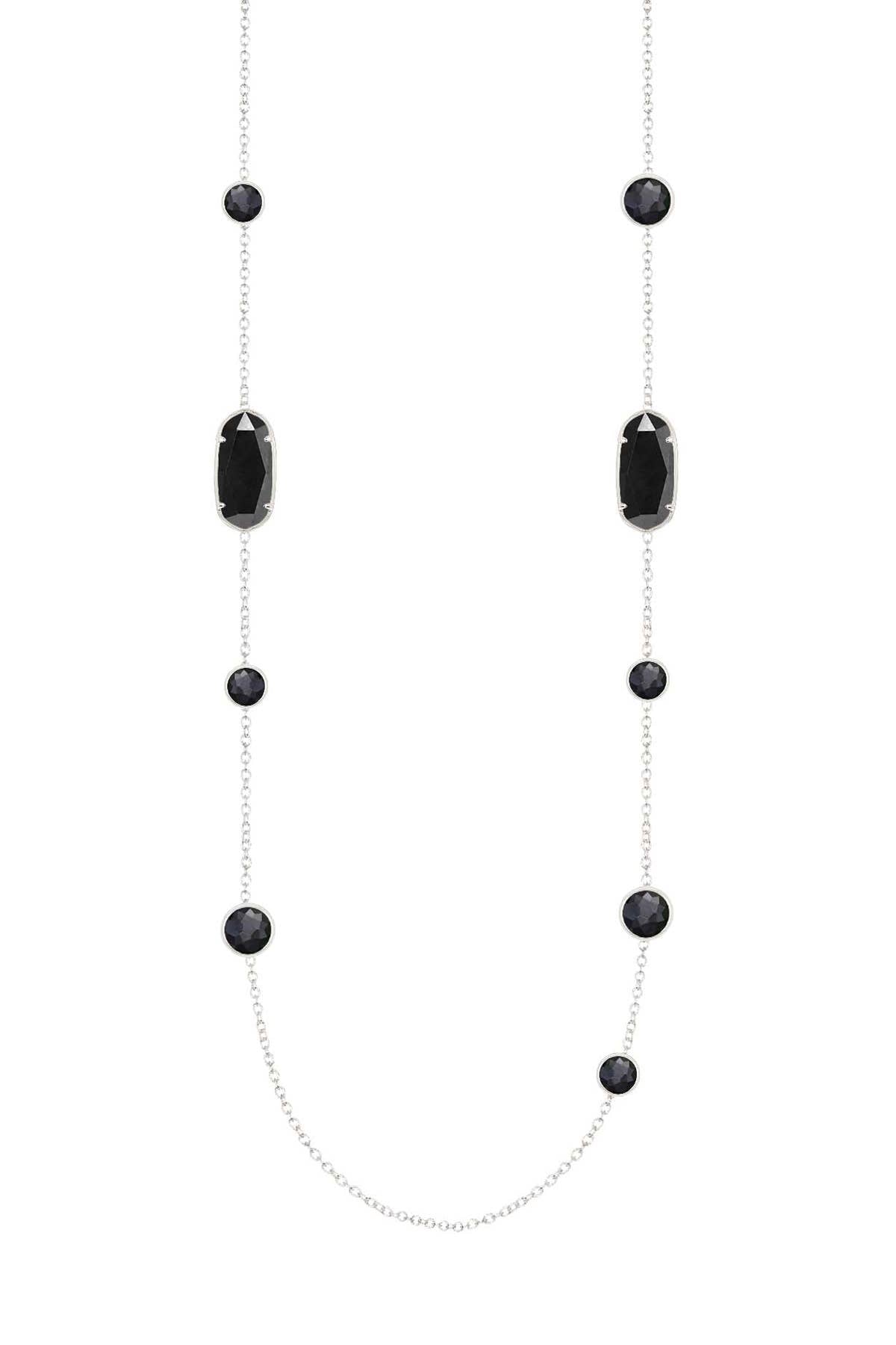 Sterling Silver & Hematite Ashley Station Necklace - SS