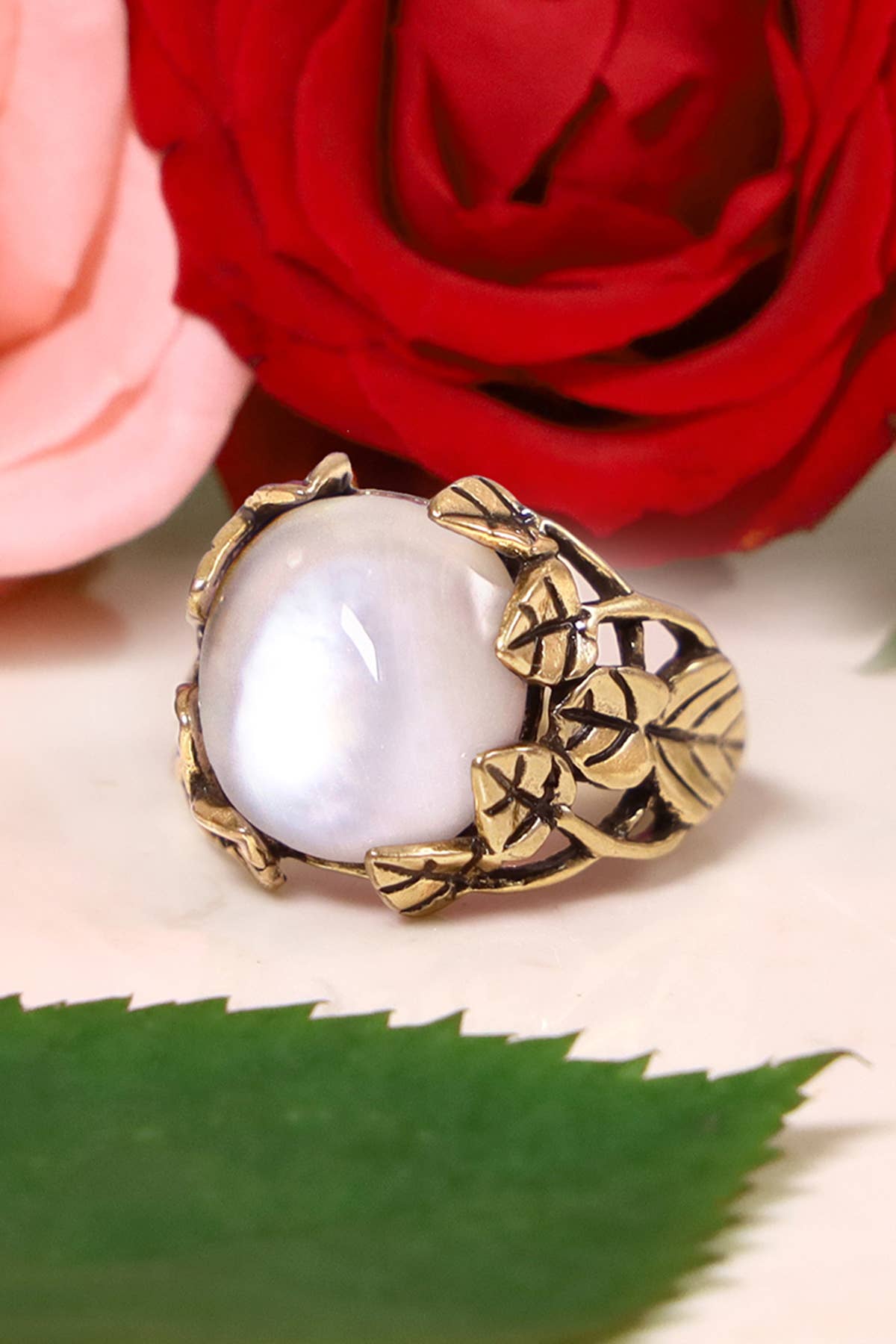 Mother Of Pearl Garden Ring In 14k Gold Filled - GF