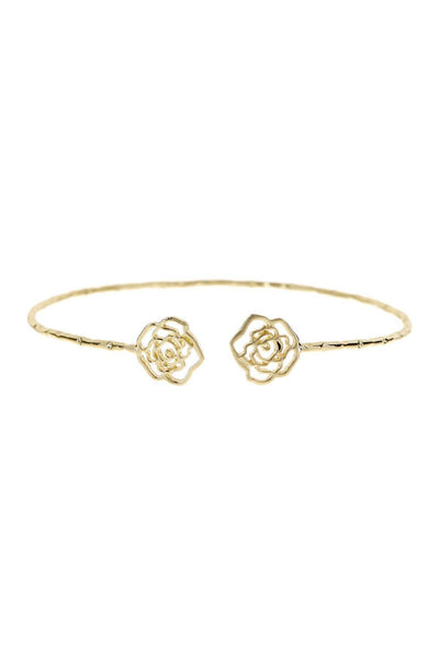 Hand Hammered Roses Cuff - GF