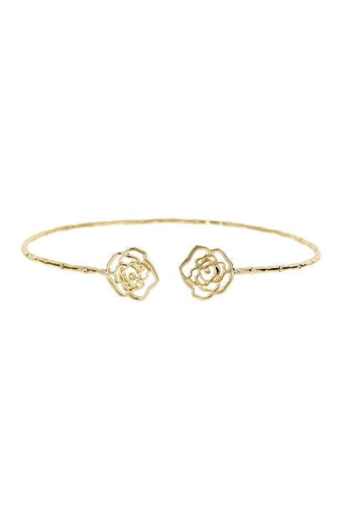 Hand Hammered Roses Cuff - GF