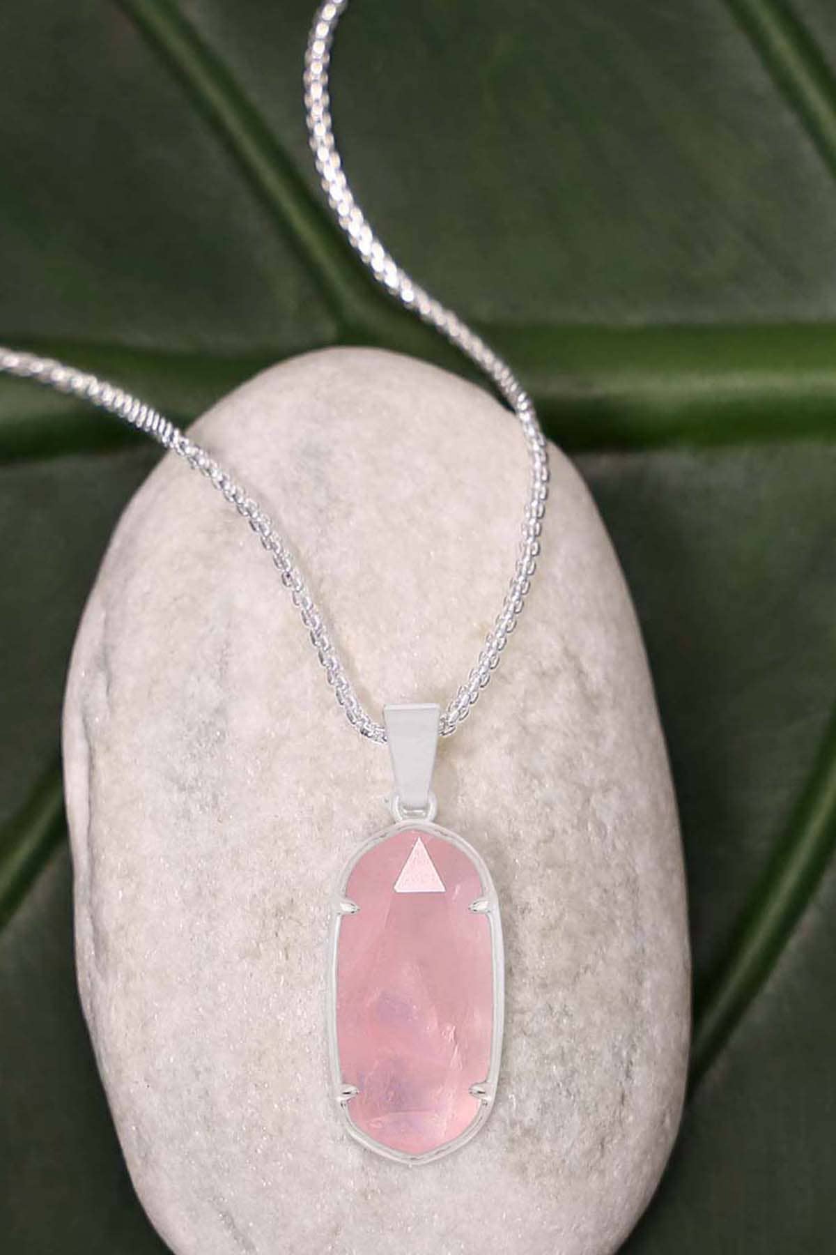 Sterling Silver & Rose Quartz Casey Pendant Necklace - SS