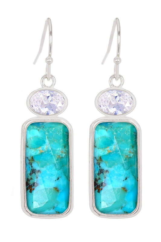 Sterling Silver & Turquoise Drop Earrings - SS