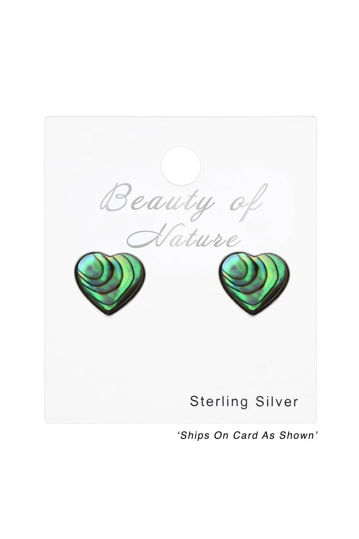 Sterling Silver Heart Ear Studs With Imitation Stone - SS