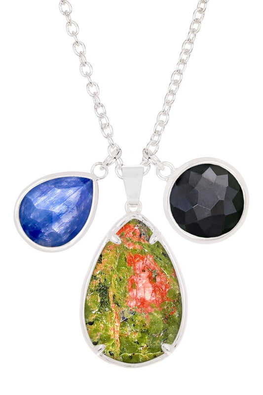 Sterling Silver & Mixed Gemstone Georgia Necklace - SS