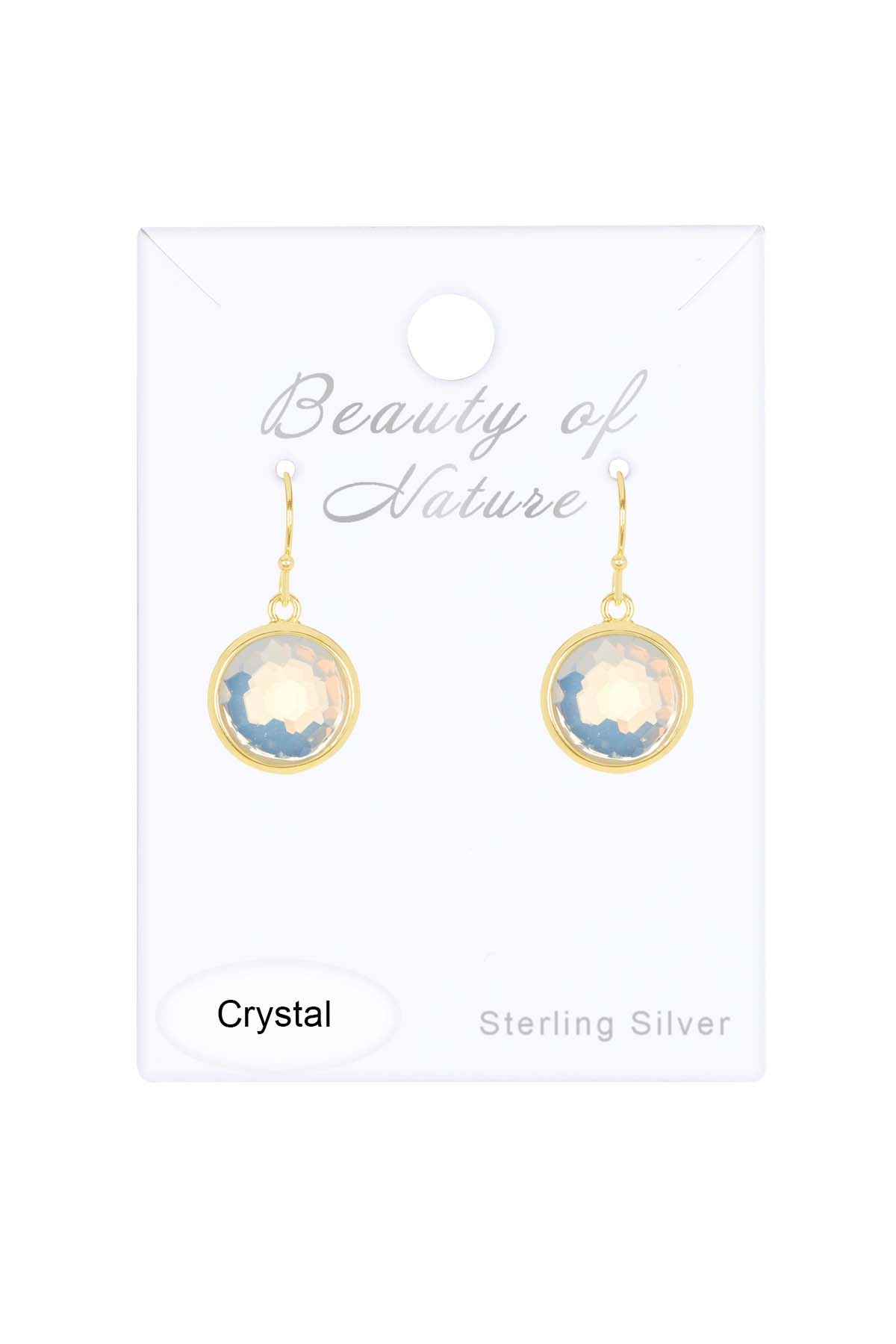 14k Vermeil & Moonstone Crystal Round Drop Earrings - VM