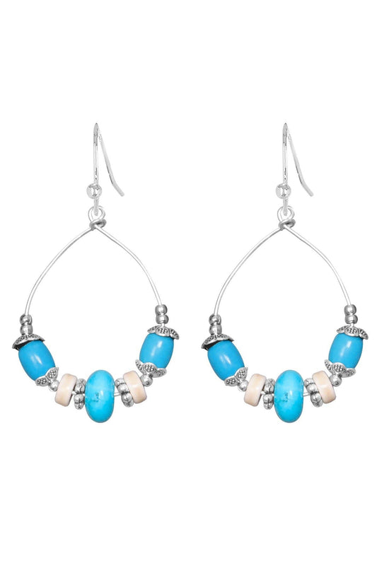 Sterling Silver & Turquoise Sunland Earrings - SS